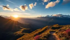Andes mountain trekking